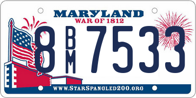 MD license plate 8BM7533