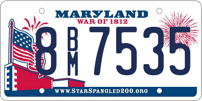 MD license plate 8BM7535