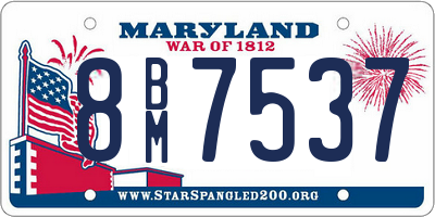 MD license plate 8BM7537