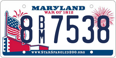 MD license plate 8BM7538