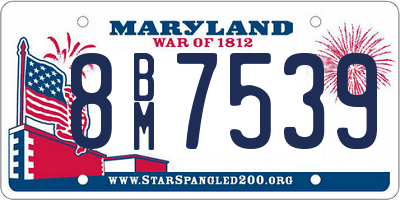 MD license plate 8BM7539