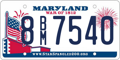 MD license plate 8BM7540