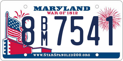 MD license plate 8BM7541