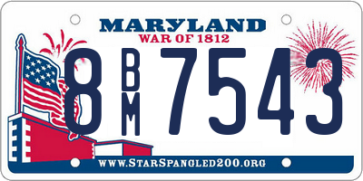 MD license plate 8BM7543