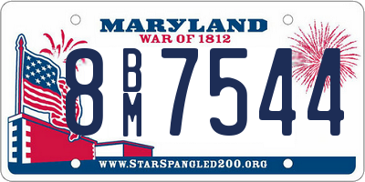 MD license plate 8BM7544