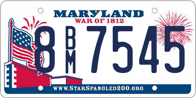 MD license plate 8BM7545