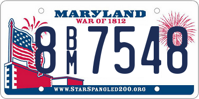 MD license plate 8BM7548