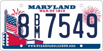 MD license plate 8BM7549