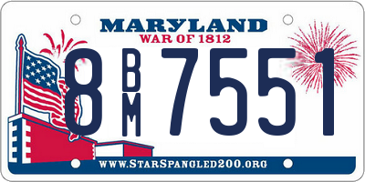 MD license plate 8BM7551