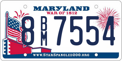 MD license plate 8BM7554