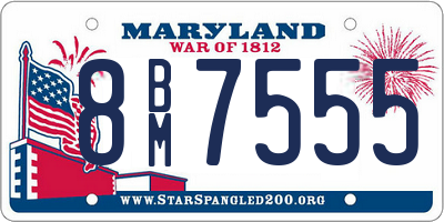 MD license plate 8BM7555