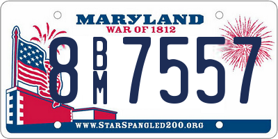 MD license plate 8BM7557