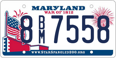 MD license plate 8BM7558