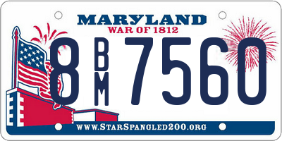 MD license plate 8BM7560