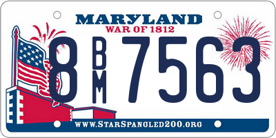 MD license plate 8BM7563