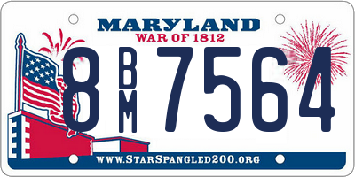 MD license plate 8BM7564