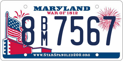 MD license plate 8BM7567