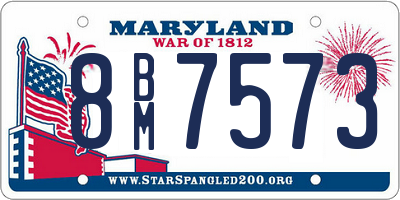 MD license plate 8BM7573