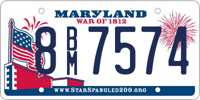 MD license plate 8BM7574