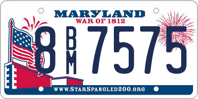 MD license plate 8BM7575