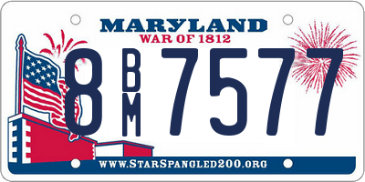 MD license plate 8BM7577