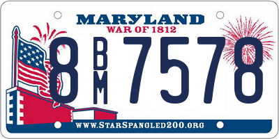 MD license plate 8BM7578