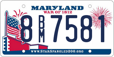 MD license plate 8BM7581