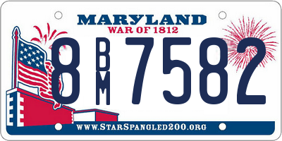 MD license plate 8BM7582