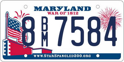 MD license plate 8BM7584