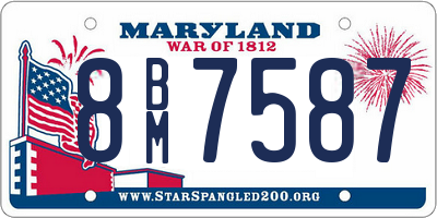 MD license plate 8BM7587