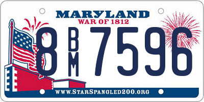 MD license plate 8BM7596