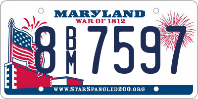 MD license plate 8BM7597