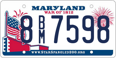 MD license plate 8BM7598