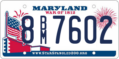 MD license plate 8BM7602