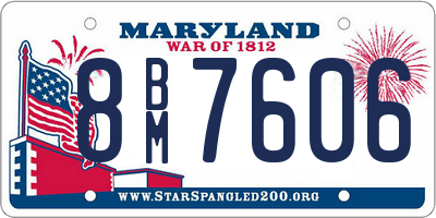 MD license plate 8BM7606