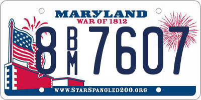 MD license plate 8BM7607