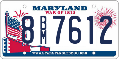 MD license plate 8BM7612