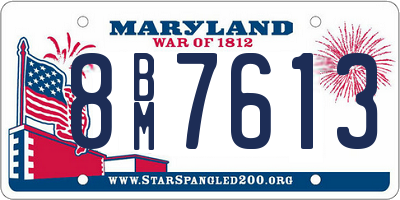 MD license plate 8BM7613