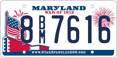 MD license plate 8BM7616