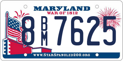 MD license plate 8BM7625