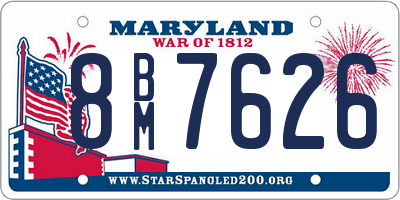 MD license plate 8BM7626