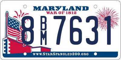 MD license plate 8BM7631