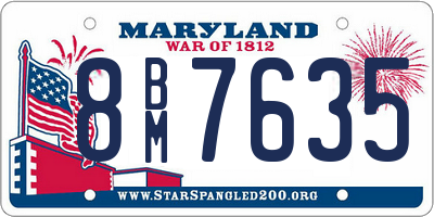 MD license plate 8BM7635