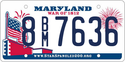 MD license plate 8BM7636