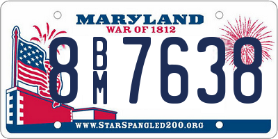 MD license plate 8BM7638