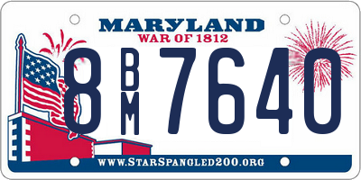 MD license plate 8BM7640