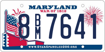 MD license plate 8BM7641