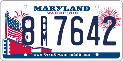 MD license plate 8BM7642