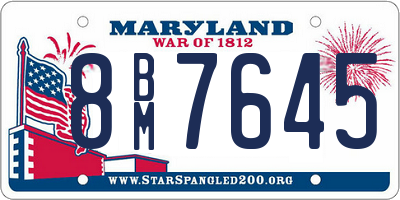 MD license plate 8BM7645