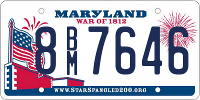 MD license plate 8BM7646